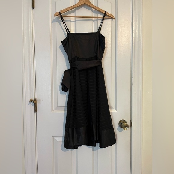 ketty | Black Silky A-Line Fit & Flare Spaghetti Strap Dress Sz 2 90s Y2K Party - Picture 7 of 10